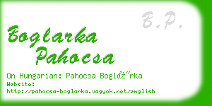 boglarka pahocsa business card